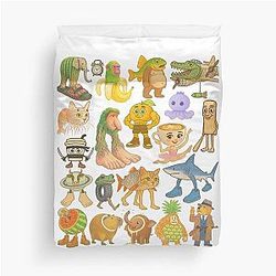 Italian Meme Type Crayon Kids Hand Drawn T-Shirt Duvet Cover
