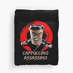 Cappuccino Coffee Italian Meme Duvet Cover