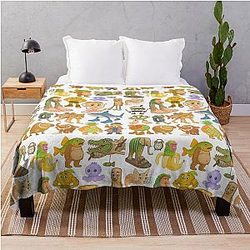 Italian Kids Hand Drawn Throw Blanket
