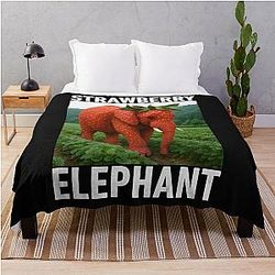 Strawberry Elephant Italian Meme for Kids Throw Blanket