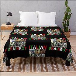 funny italian brainrot meme Throw Blanket