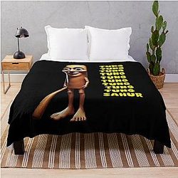 Tung Sahur Italian Brainrot Meme Throw Blanket