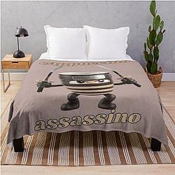 Cappuccino Italian Brainrot Ninja Throw Blanket
