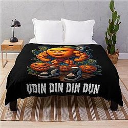 Udin Halloween Italian Brainrot Meme Throw Blanket