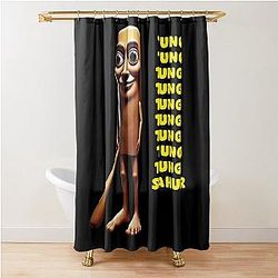 Tung Sahur italian brainrot meme Shower Curtain