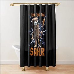 Tung Sahur Coffee Lovers Italian Brainrot Meme Shower Curtain
