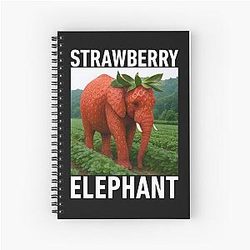 Strawberry Elephant Italian Brain Rot Meme for Kids Spiral Notebook