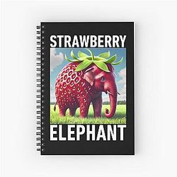 Strawberry Elephant Italian Meme for Kids Spiral Notebook