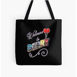Welcome Derry Clown Over Print Tote Bag