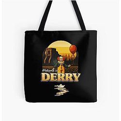 Welcome to Derry vintage horror clowns tote bag
