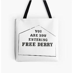 Free Derry Corner You are Now Entering Derry All Over Print Tote Bag