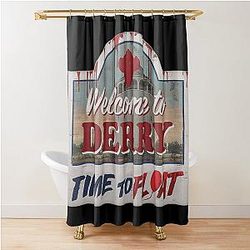 Welcome to Derry High Definition Poster Horror Sign Inspired by IT Shower Curtain