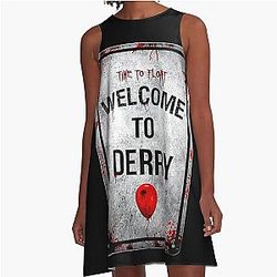 Welcome to Derry (HD) High Definition Horror Sign Inspired by IT Pennywise A-Line Dress
