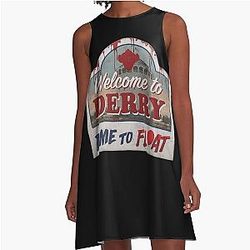 Welcome to Derry High Definition Poster Horror Sign Inspired by IT A-Line Dress