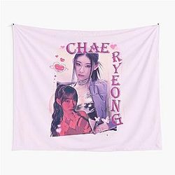 ITZY Chaeryeong K-Pop Collage Design Tapestry