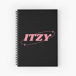 Itzy Aesthetic Cute Black Spiral Notebook