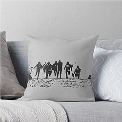 Running From Bulls Jackass 2 Black Silhouette Throw Pillow