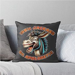 100 Percent Jackass Throw Pillow