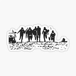 Running From Bulls Jackass 2 Black Sticker
