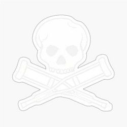 Jackass Sk8 And Crutches Pullover Sticker
