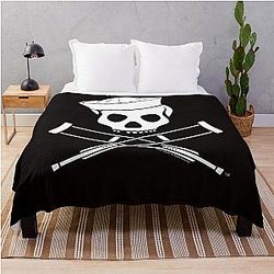 Jackass Sailor Skull and Crutches Logo Throw Blanket