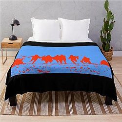 Running From Bulls Jackass 2 Red Throw Blanket