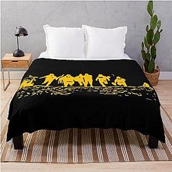 Running From Bulls Jackass 2 Silhouette Throw Blanket