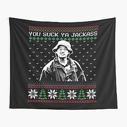You Suck Jackass Ugly Christmas Tapestry
