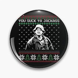 You Suck Jackass Ugly Christmas Pin