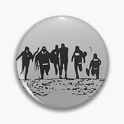 Running From Bulls Jackass 2 Black Silhouette Pin