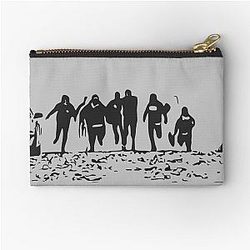 Running From Bulls Jackass 2 Black Silhouette Zipper Pouch