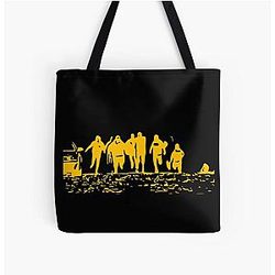 Running From Bulls Jackass 2 Intro Yellow Silhouette Tote Bag