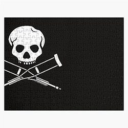 Jackass Skull Crutches Logo Jigsaw Puzzle