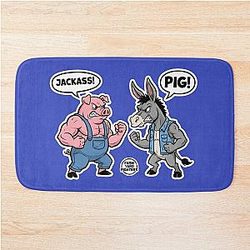 Jackass vs Pig Farm Yard Fighters Bath Mat