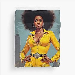 Sexy Jackie Brown in a Tight Suit Duvet Cover