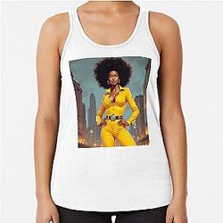Sexy Jackie Brown in a Tight Racerback Tank Top