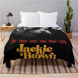 Black Jackie Brown Color Poster Throw Blanket