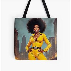 Sexy Jackie Brown in a Tight Print Tote Bag