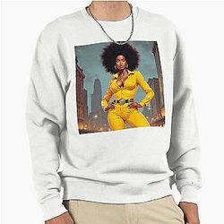 Sexy Sultry Jackie Brown in a Tight Jump Suit SweaTshirt