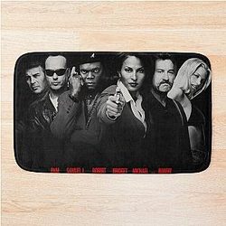 BLACK COLOR Poster Bath Mat