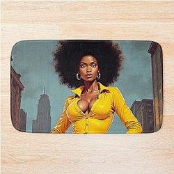 Sexy Jackie Brown Tight Jump Suit Bath Mat