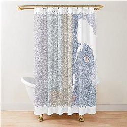 Jackie Brown poster made of small curved shapes Shower Curtain