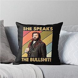 Retro She Speaks the B.S. Jackie Daytona Gift Throw Pillow