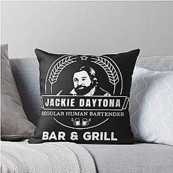 Jackie Daytona Lucky Brew's Bar and Grill - What We Do in the Shadows Throw Pillow