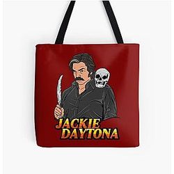 Jackie Daytona With Skull Over Print Tote Bag