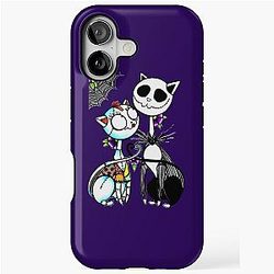 Cute Cat Jack Skellington Sally iPhone Tough Case