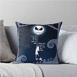 Jack Skellington and Sally Shadow On The Moon Throw Pillow