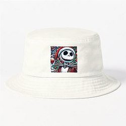 Dive into Holiday Magic: Unique Jack Skellington Art for a Contemporary Celebration Bucket Hat