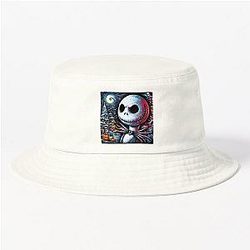 Dive into Holiday Magic: Unique Jack Skellington Art for a Contemporary Celebration Bucket Hat