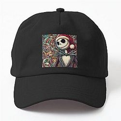 Dive into Holiday Magic: Unique Jack Skellington art for a contemporary and festive celebration Dad Hat